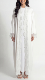 Load image into Gallery viewer, Ayla White Lace Abaya
